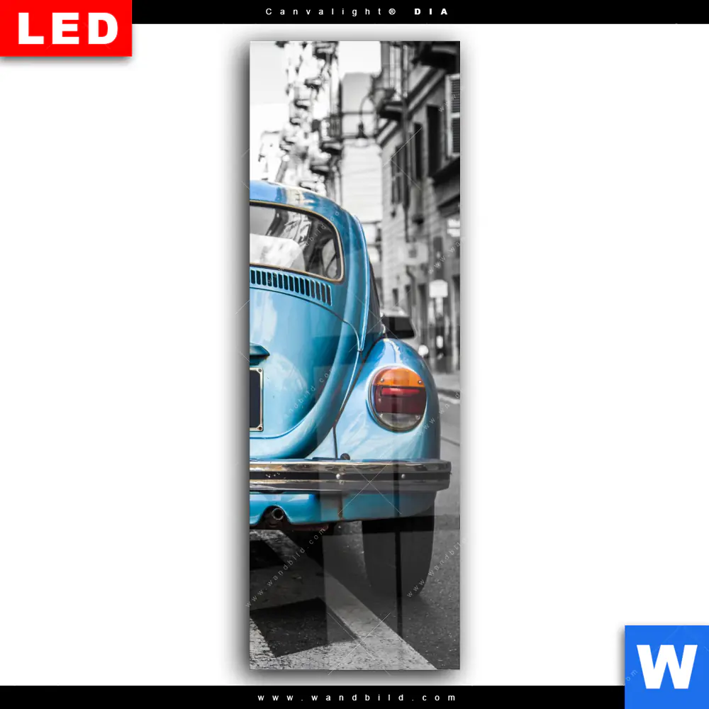 Wechselmotiv Acrylglas Canvalight® DIA | Blauer Oldtimer | Schmal - Image 2