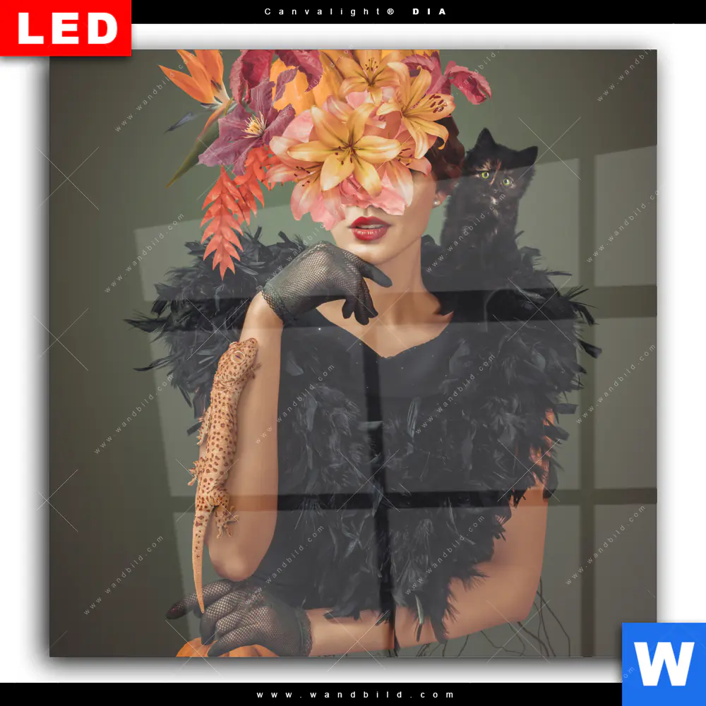 Wechselmotiv Acrylglas Canvalight® DIA | Blumenportrait einer Frau | Quadrat - Image 2