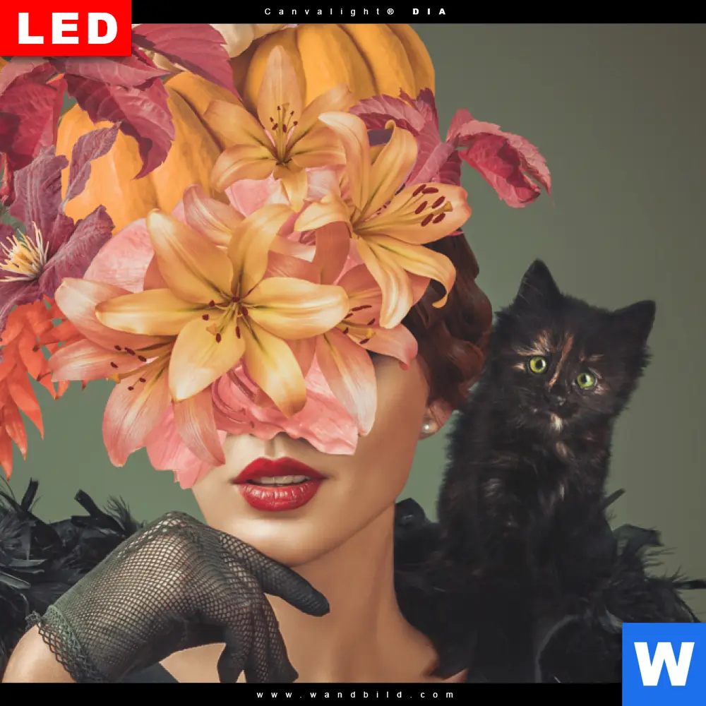 Wechselmotiv Acrylglas Canvalight® DIA | Blumenportrait einer Frau | Querformat - Image 4