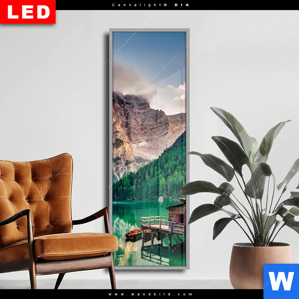 Wechselmotiv Acrylglas Canvalight® DIA | Bootshütte | Schmal