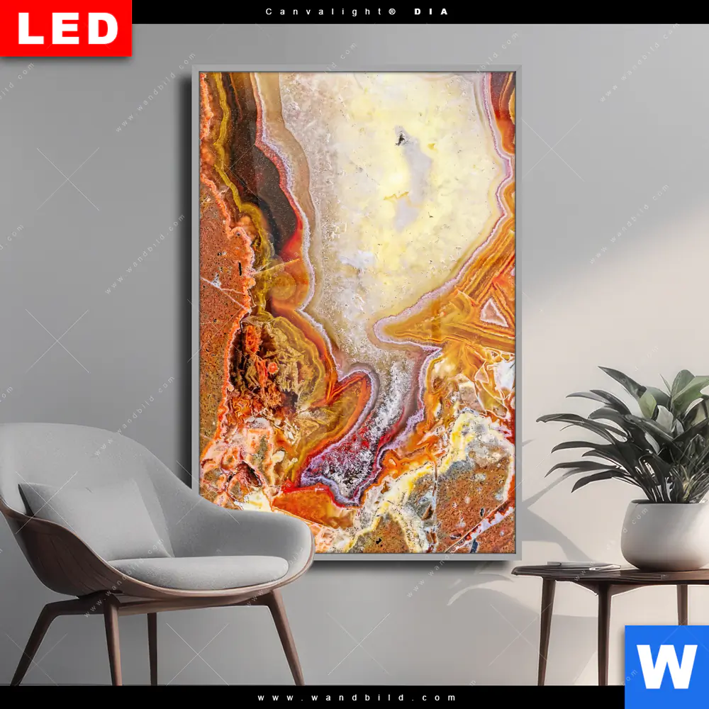 Wechselmotiv Acrylglas Canvalight® DIA | Brauner Edelstein | Hochformat