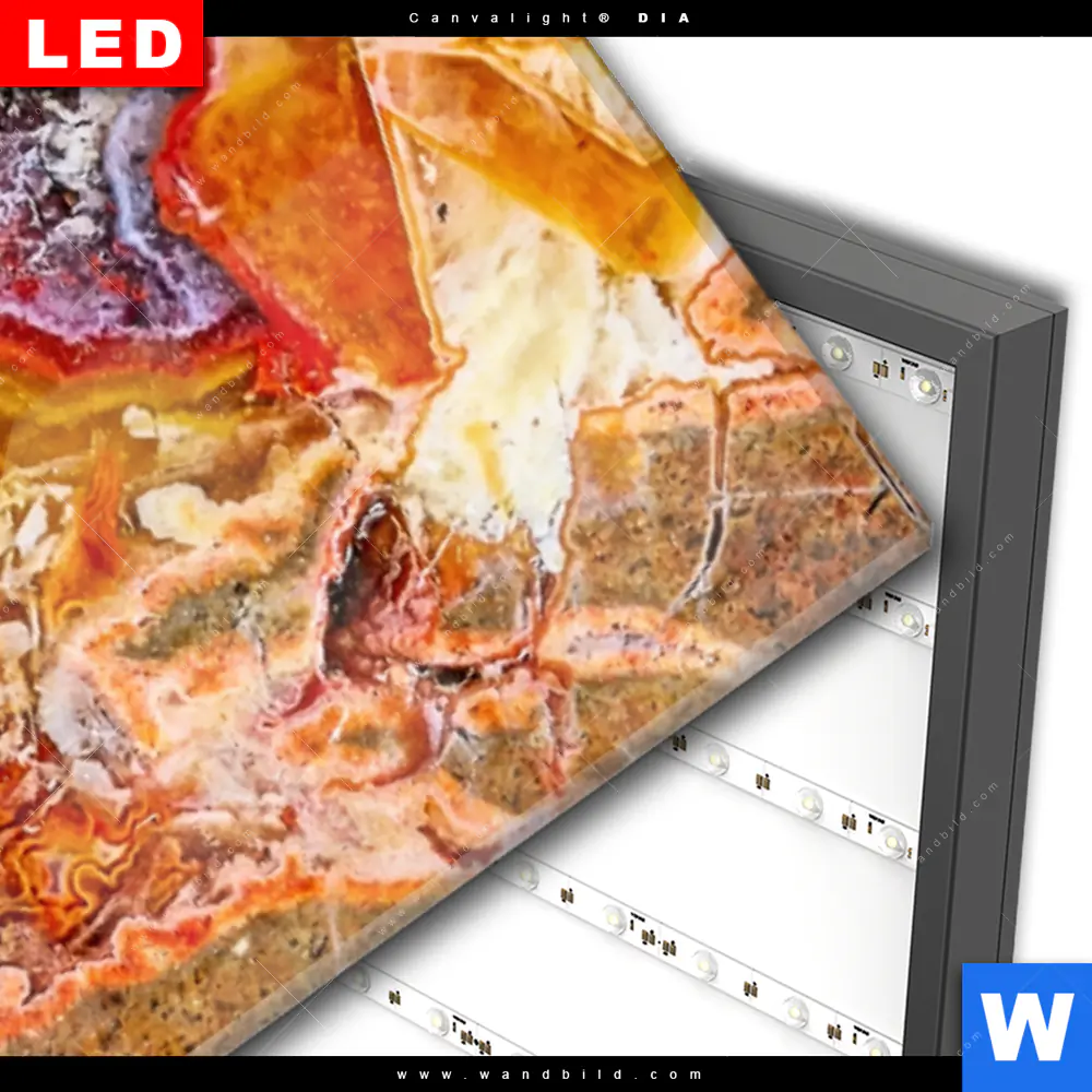 Wechselmotiv Acrylglas Canvalight® DIA | Brauner Edelstein | Panorama - Image 3