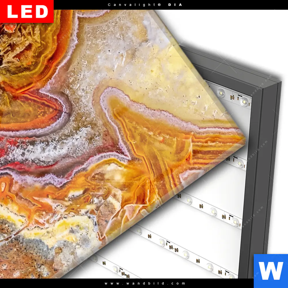 Wechselmotiv Acrylglas Canvalight® DIA | Brauner Edelstein | Quadrat - Image 3