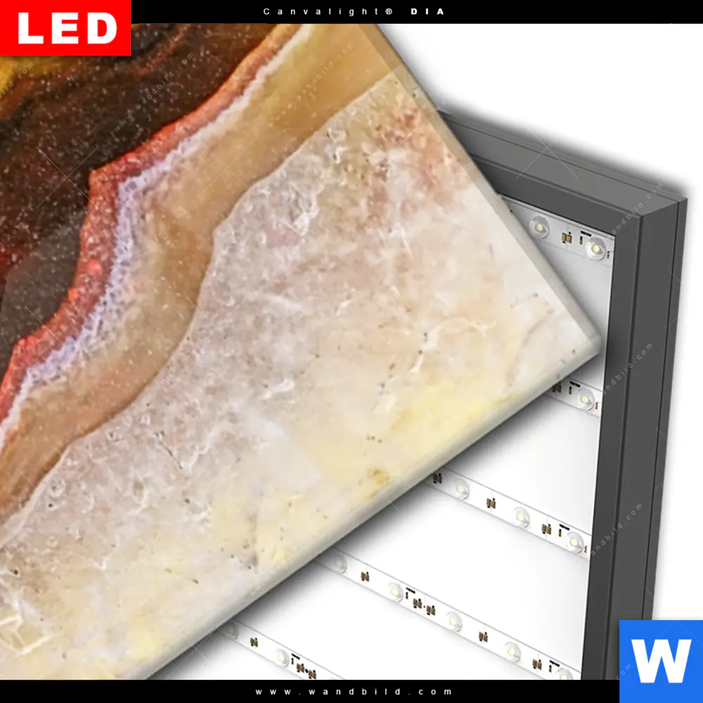 Wechselmotiv Acrylglas Canvalight® DIA | Brauner Edelstein | Schmal - Image 3