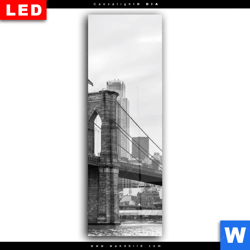 Wechselmotiv Acrylglas Canvalight® DIA | Brooklyn Bridge Schwarzweiß | Schmal - Image 2