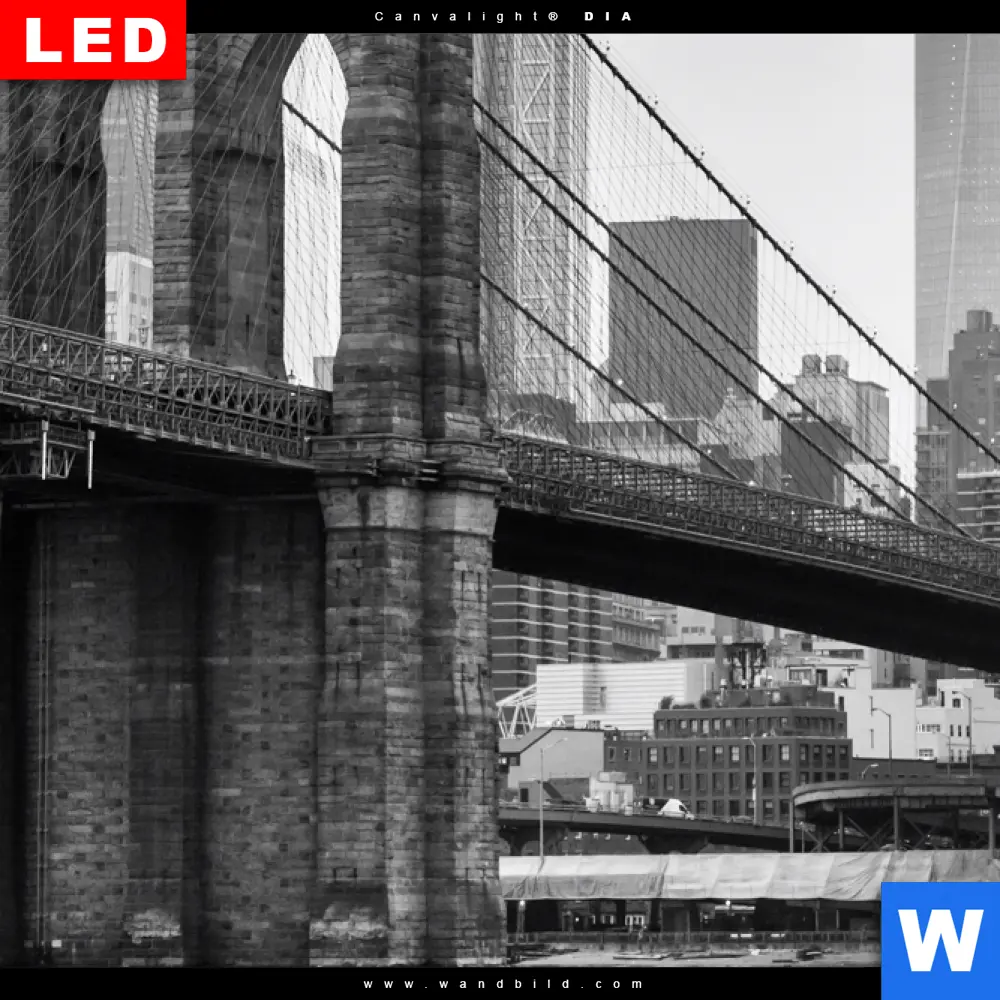 Wechselmotiv Acrylglas Canvalight® DIA | Brooklyn Bridge Schwarzweiß | Schmal - Image 4