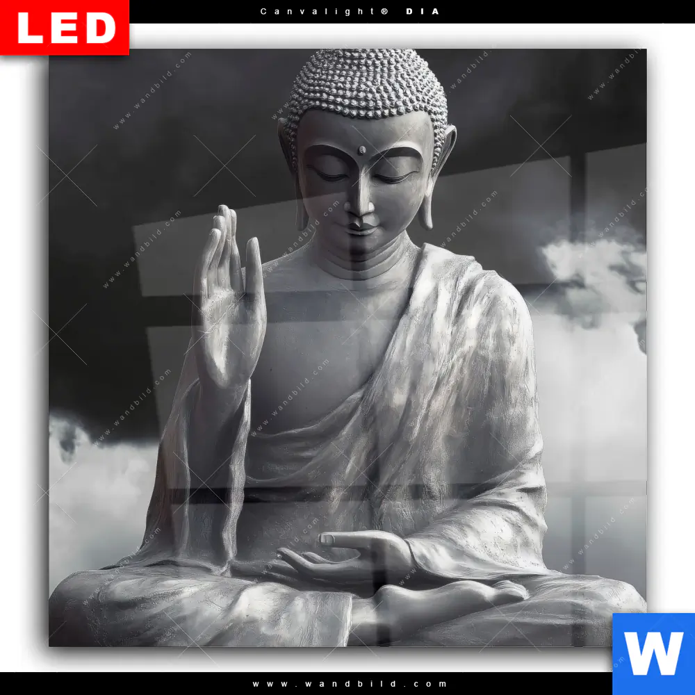 Wechselmotiv Acrylglas Canvalight® DIA | Buddha - Erleuchtung im Dunkeln | Quadrat - Image 2
