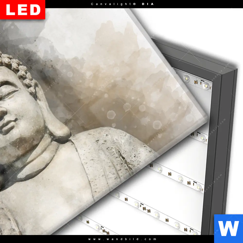 Wechselmotiv Acrylglas Canvalight® DIA | Buddha in Frieden | Querformat - Image 3