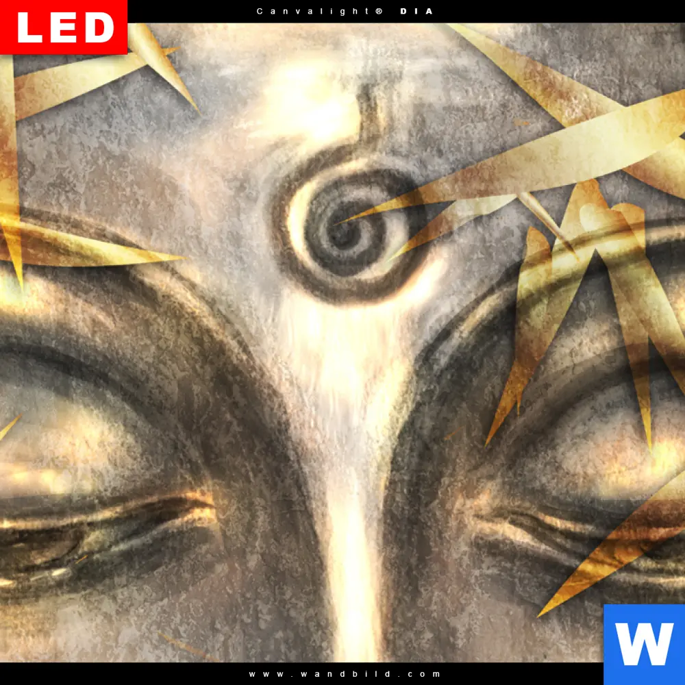 Wechselmotiv Acrylglas Canvalight® DIA | Buddha Silber & Gold | Quadrat - Image 4