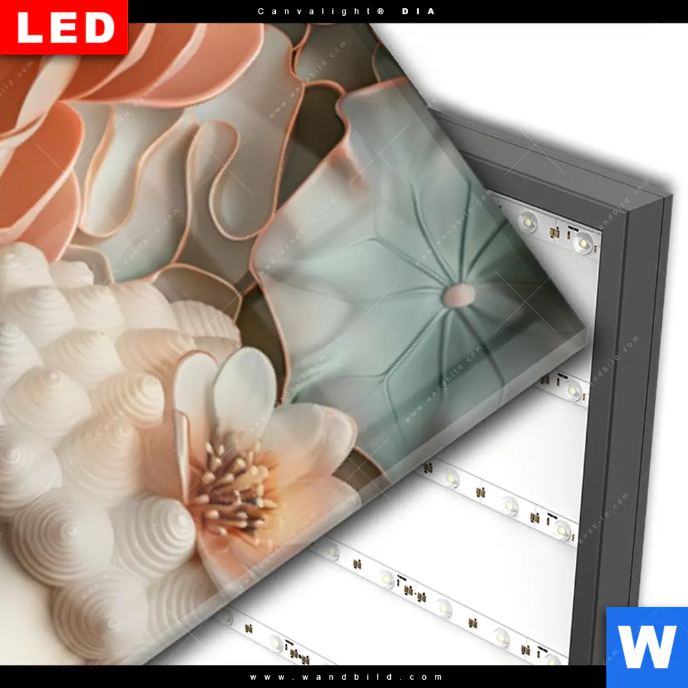Wechselmotiv Acrylglas Canvalight® DIA | Buddha-Statue mit Blüten | Schmal - Image 3