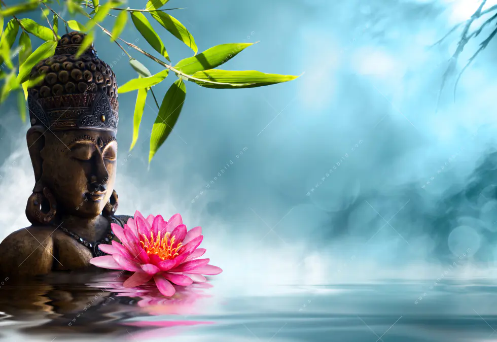 Wechselmotiv Acrylglas Canvalight® DIA | Buddha Statue mit Seerose | Panorama - Image 5