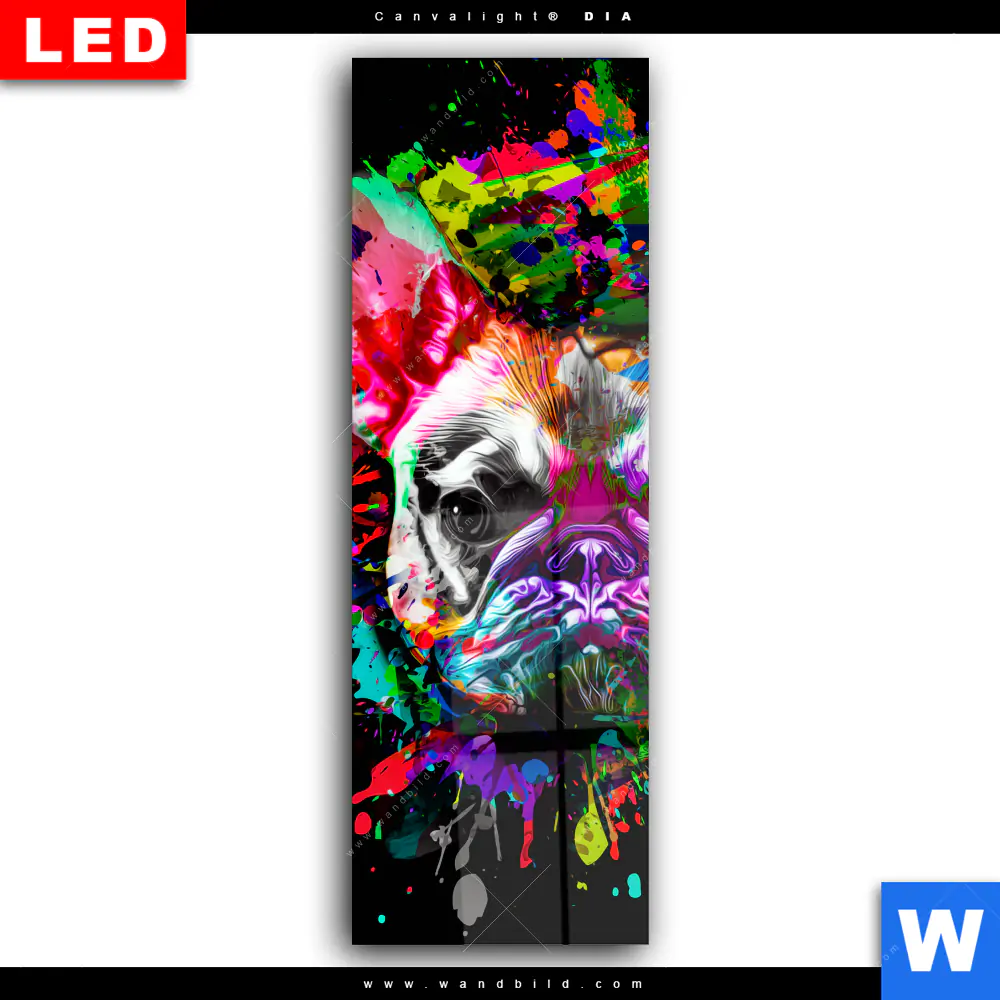 Wechselmotiv Acrylglas Canvalight® DIA | Bunte Bulldogge Schwarz | Schmal - Image 2
