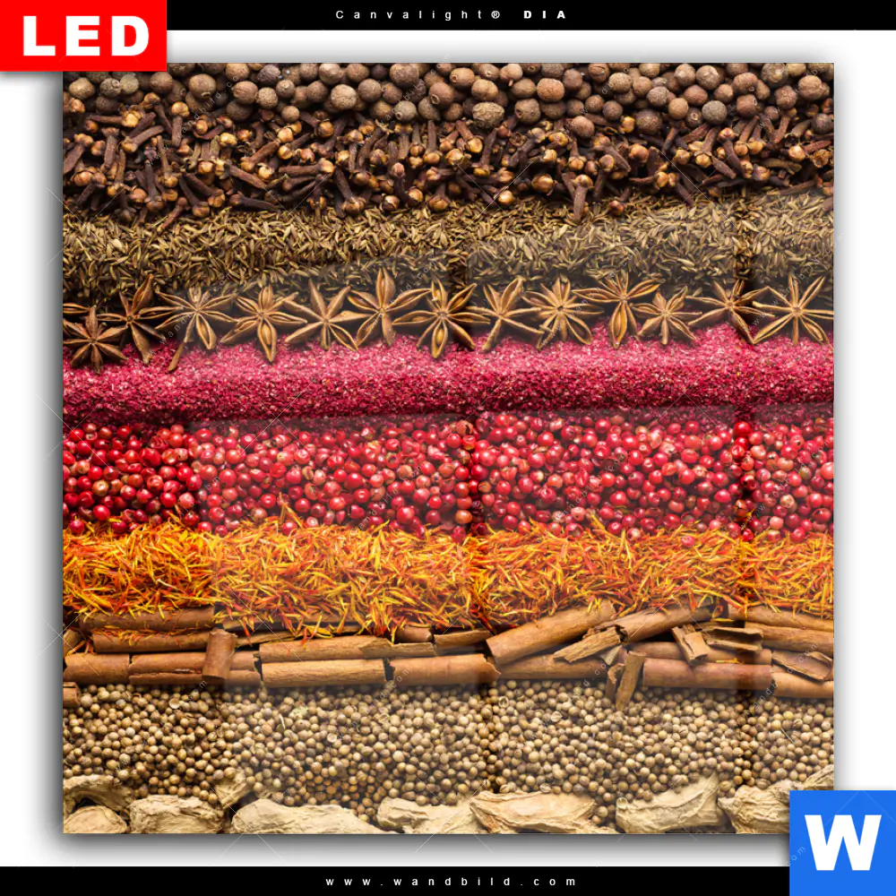 Wechselmotiv Acrylglas Canvalight® DIA | Bunte Gewürze | Quadrat - Image 2