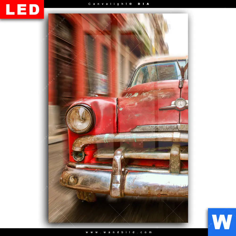 Wechselmotiv Acrylglas Canvalight® DIA | Bunte vintage Oldtimer | Hochformat - Image 2