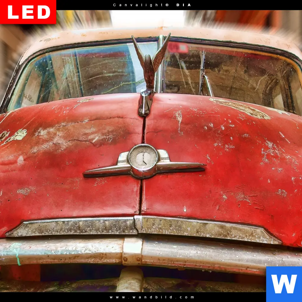 Wechselmotiv Acrylglas Canvalight® DIA | Bunte vintage Oldtimer | Panorama - Image 4