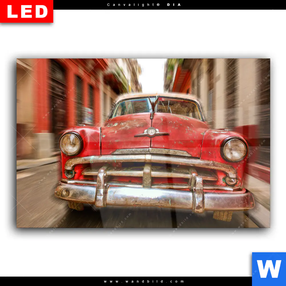 Wechselmotiv Acrylglas Canvalight® DIA | Bunte vintage Oldtimer | Querformat - Image 2