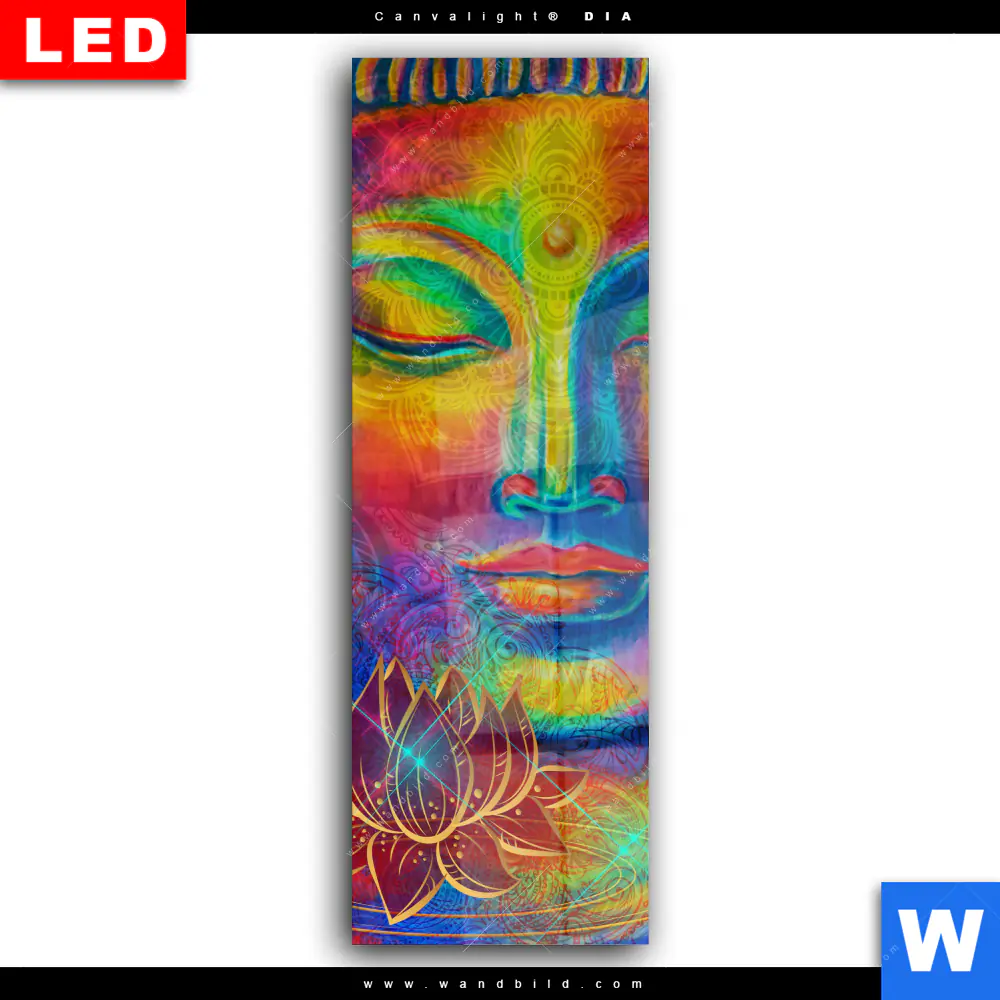 Wechselmotiv Acrylglas Canvalight® DIA | Bunter Buddha No.2 | Schmal - Image 2