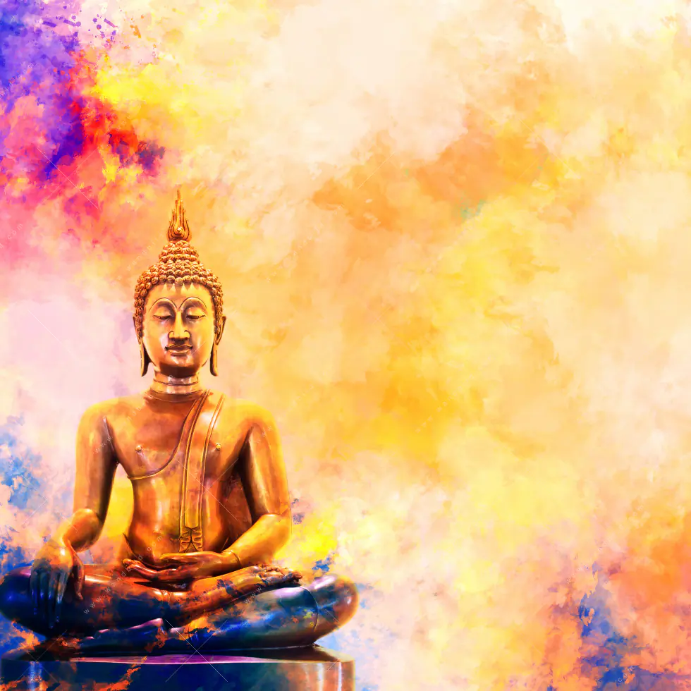 Wechselmotiv Acrylglas Canvalight® DIA | Bunter Buddha No.3 | Panorama - Image 5