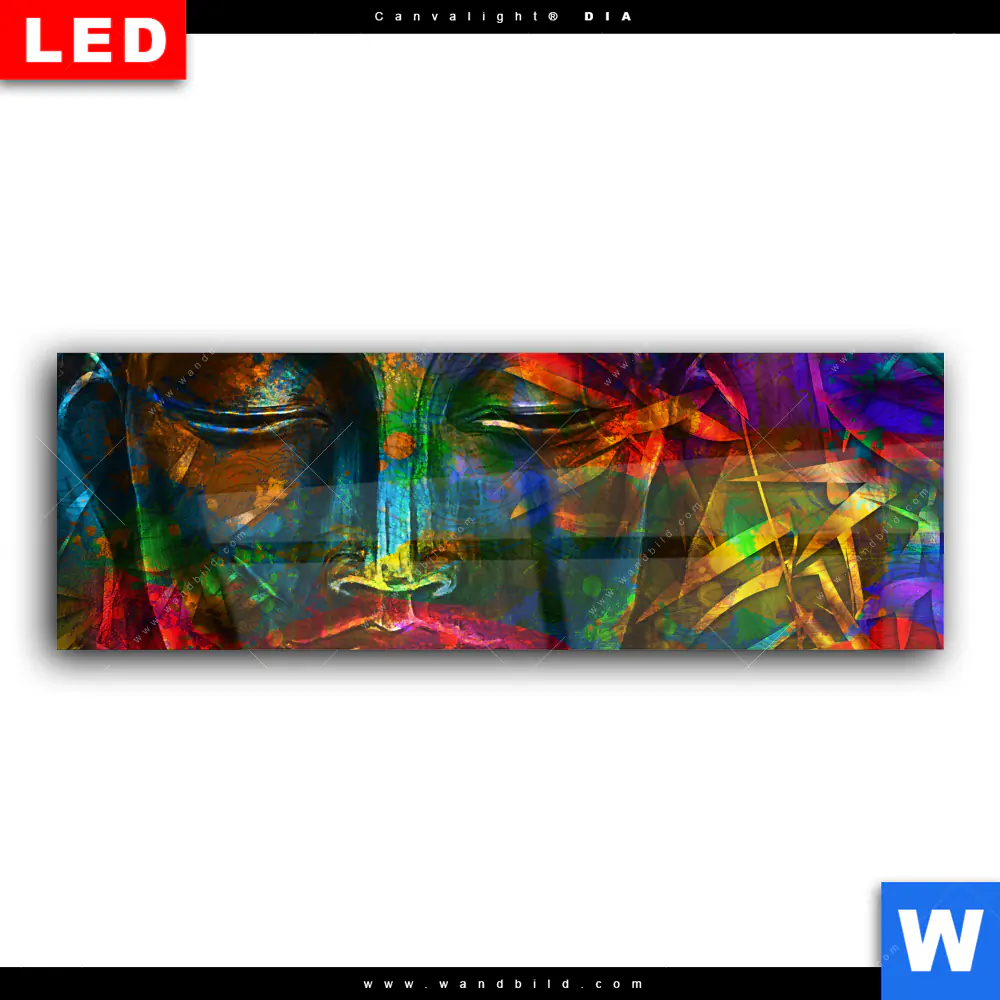 Wechselmotiv Acrylglas Canvalight® DIA | Bunter Buddha | Panorama - Image 2