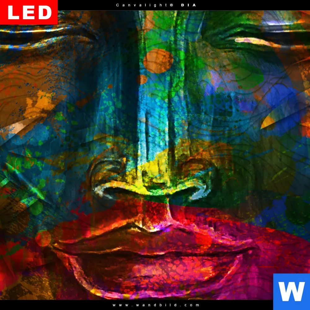 Wechselmotiv Acrylglas Canvalight® DIA | Bunter Buddha | Schmal - Image 4