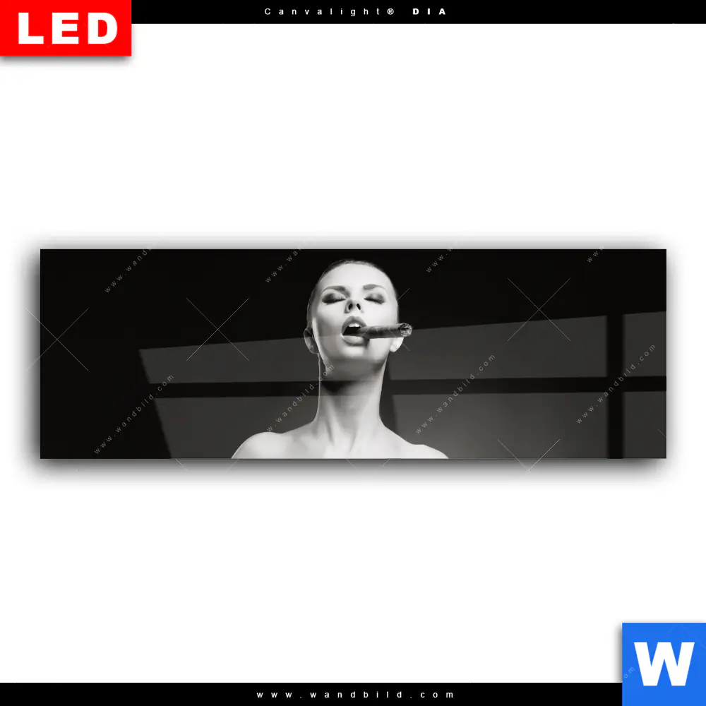 Wechselmotiv Acrylglas Canvalight® DIA | Dame mit Zigarre | Panorama - Image 2