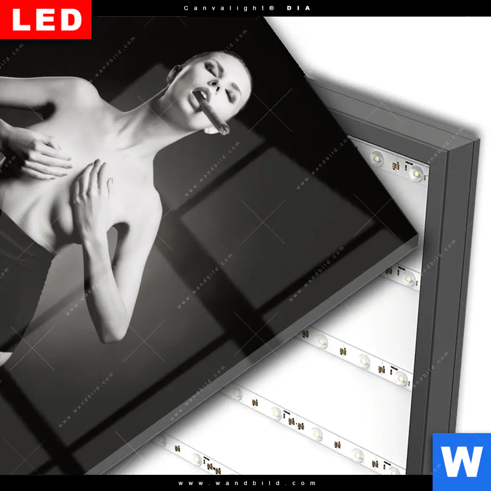 Wechselmotiv Acrylglas Canvalight® DIA | Dame mit Zigarre | Quadrat - Image 3