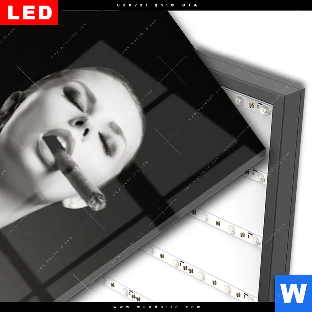 Wechselmotiv Acrylglas Canvalight® DIA | Dame mit Zigarre | Schmal - Image 3
