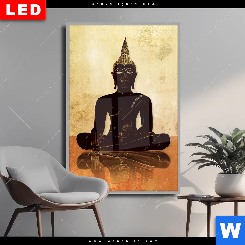 Wechselmotiv Acrylglas Canvalight® DIA | Dark Buddha | Hochformat