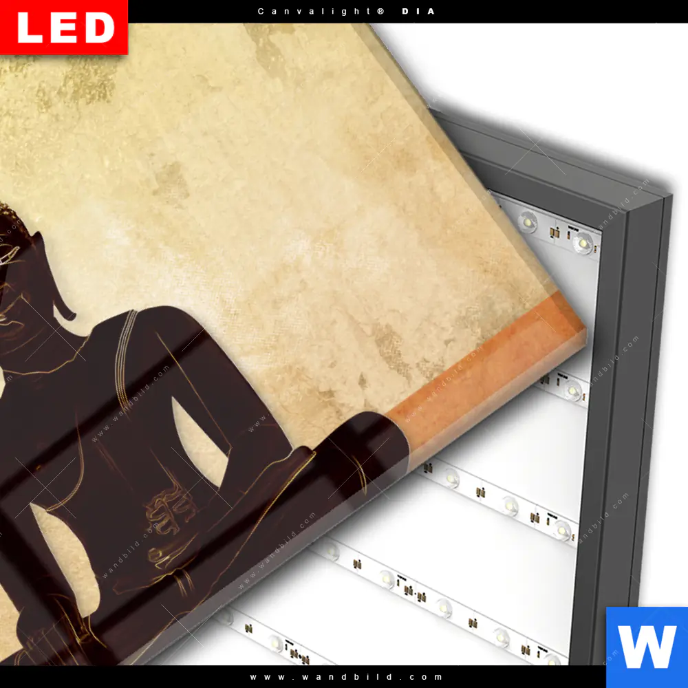 Wechselmotiv Acrylglas Canvalight® DIA | Dark Buddha | Querformat - Image 3