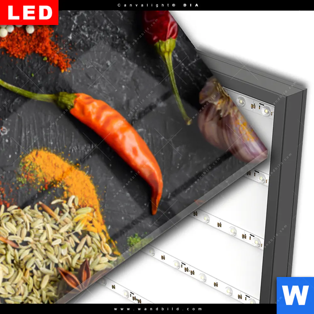 Wechselmotiv Acrylglas Canvalight® DIA | Die Weltkarte der Gewürze | Schmal - Image 3