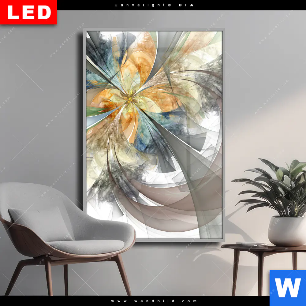 Wechselmotiv Acrylglas Canvalight® DIA | Digitale Blumen No.1 | Hochformat