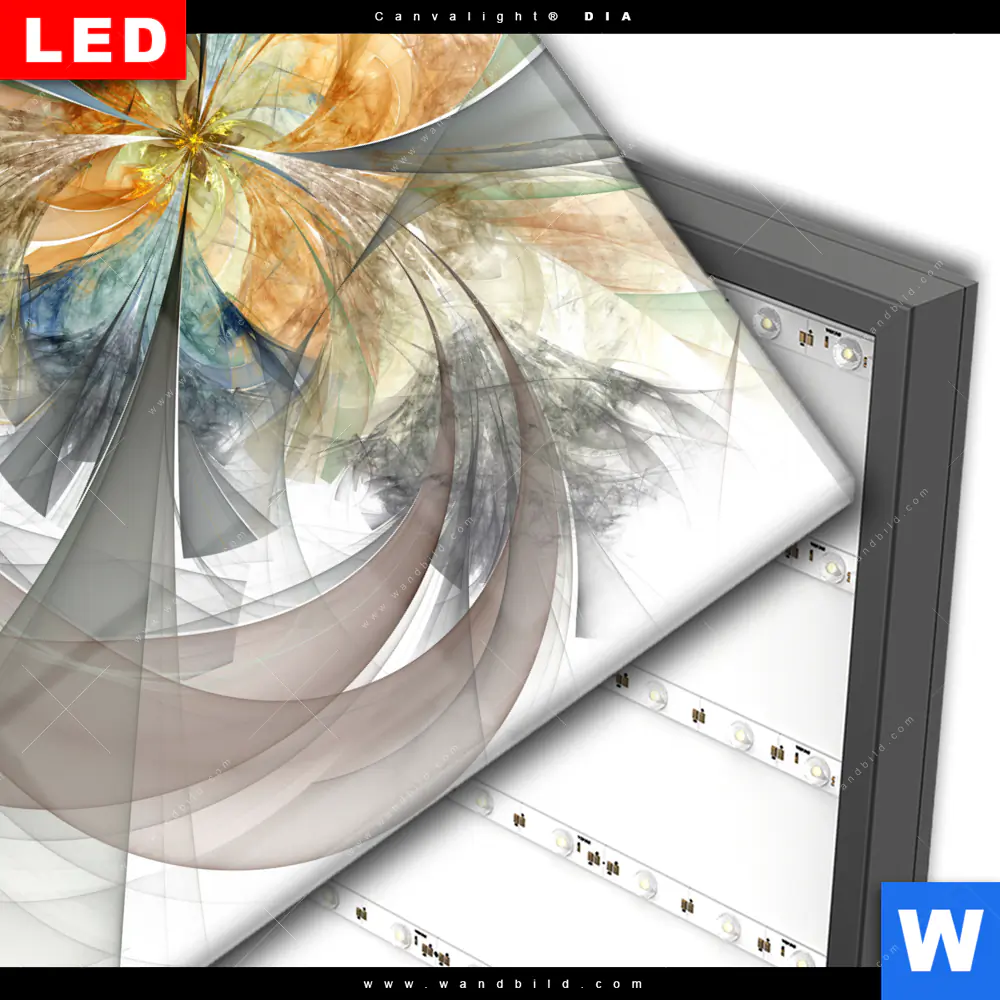 Wechselmotiv Acrylglas Canvalight® DIA | Digitale Blumen No.1 | Quadrat - Image 3