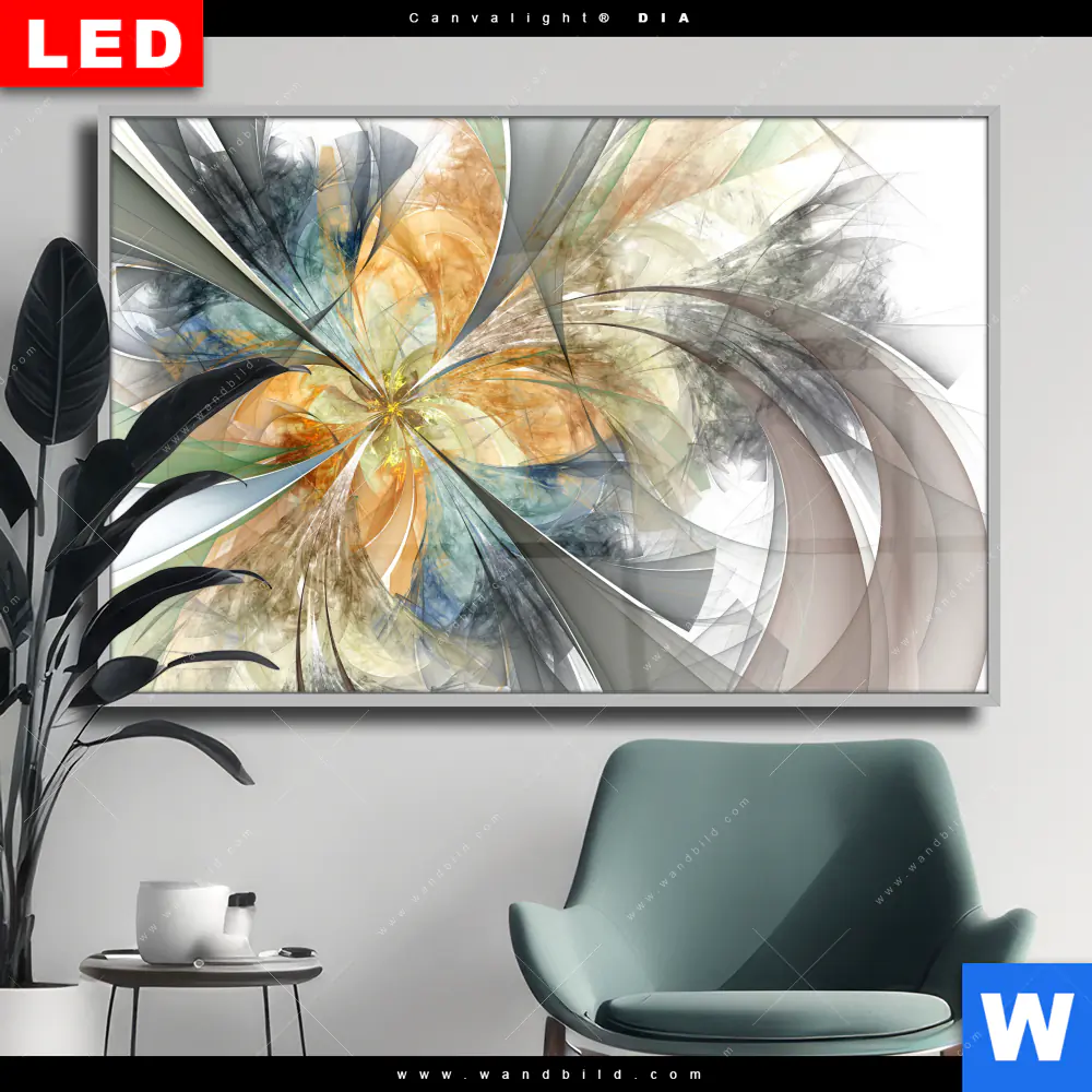 Wechselmotiv Acrylglas Canvalight® DIA | Digitale Blumen No.1 | Querformat