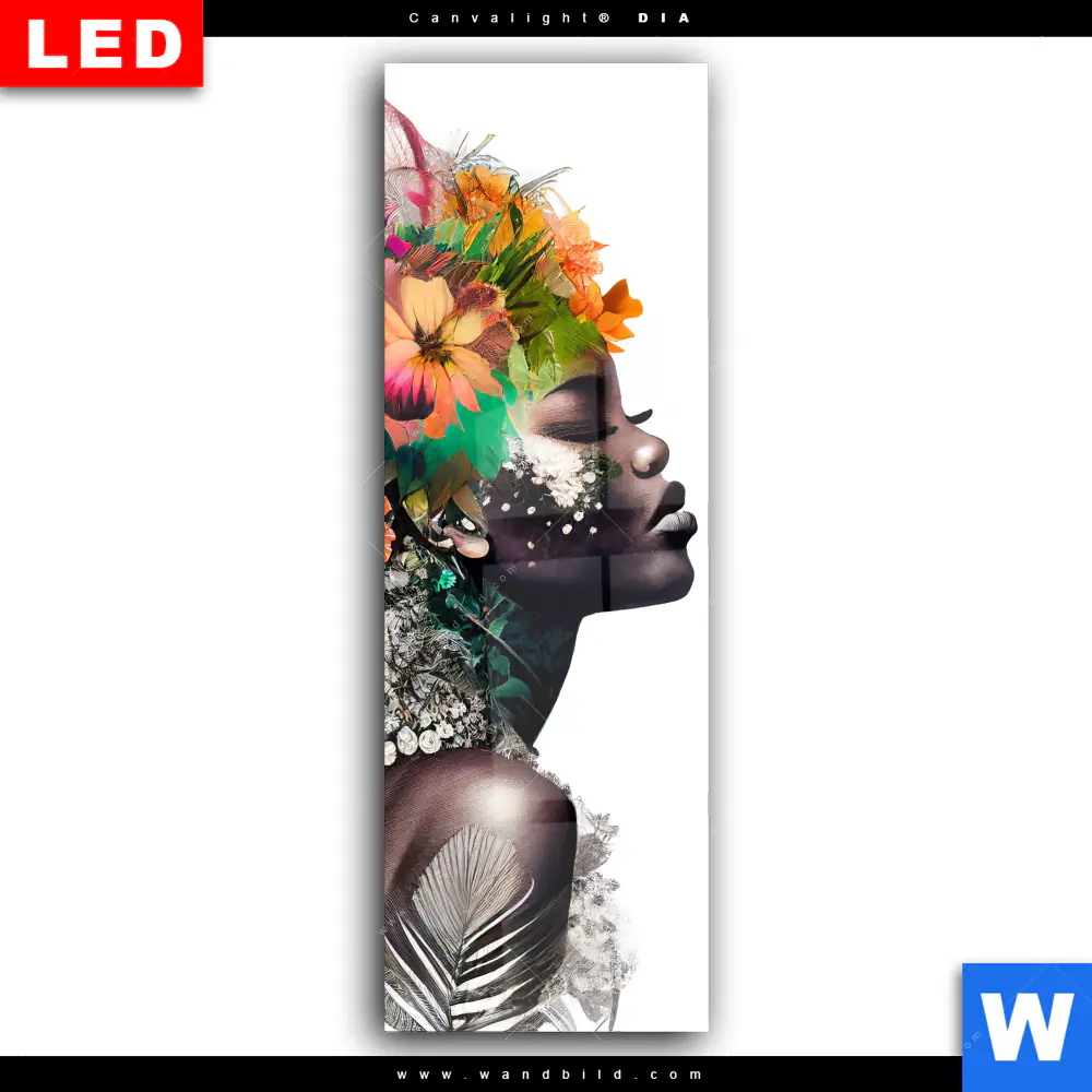 Wechselmotiv Acrylglas Canvalight® DIA | Doppelbelichtung Porträt einer afrikanischen Frau | Schmal - Image 2