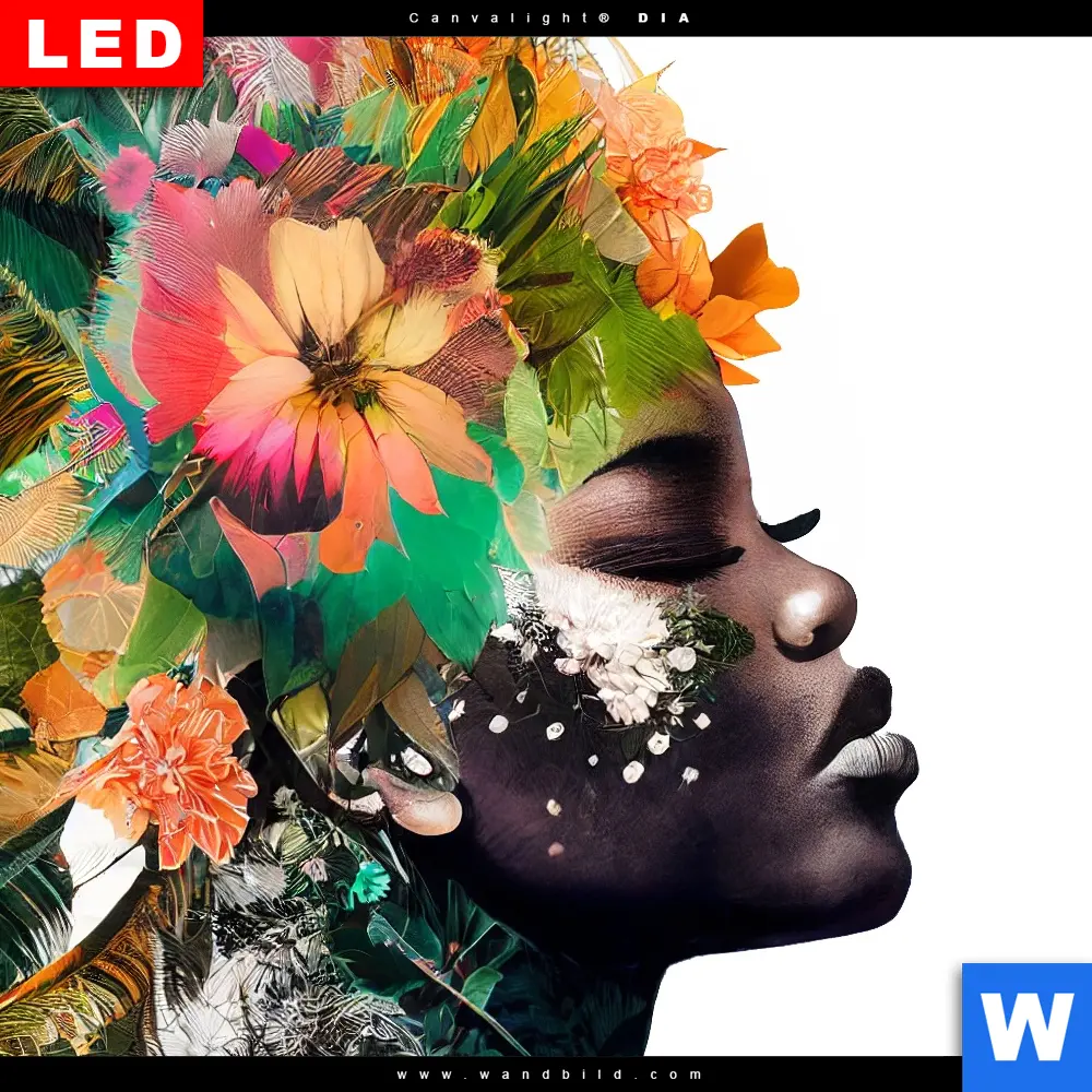 Wechselmotiv Acrylglas Canvalight® DIA | Doppelbelichtung Porträt einer afrikanischen Frau | Schmal - Image 4