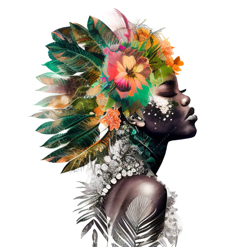 Wechselmotiv Acrylglas Canvalight® DIA | Doppelbelichtung Porträt einer afrikanischen Frau | Schmal - Image 5