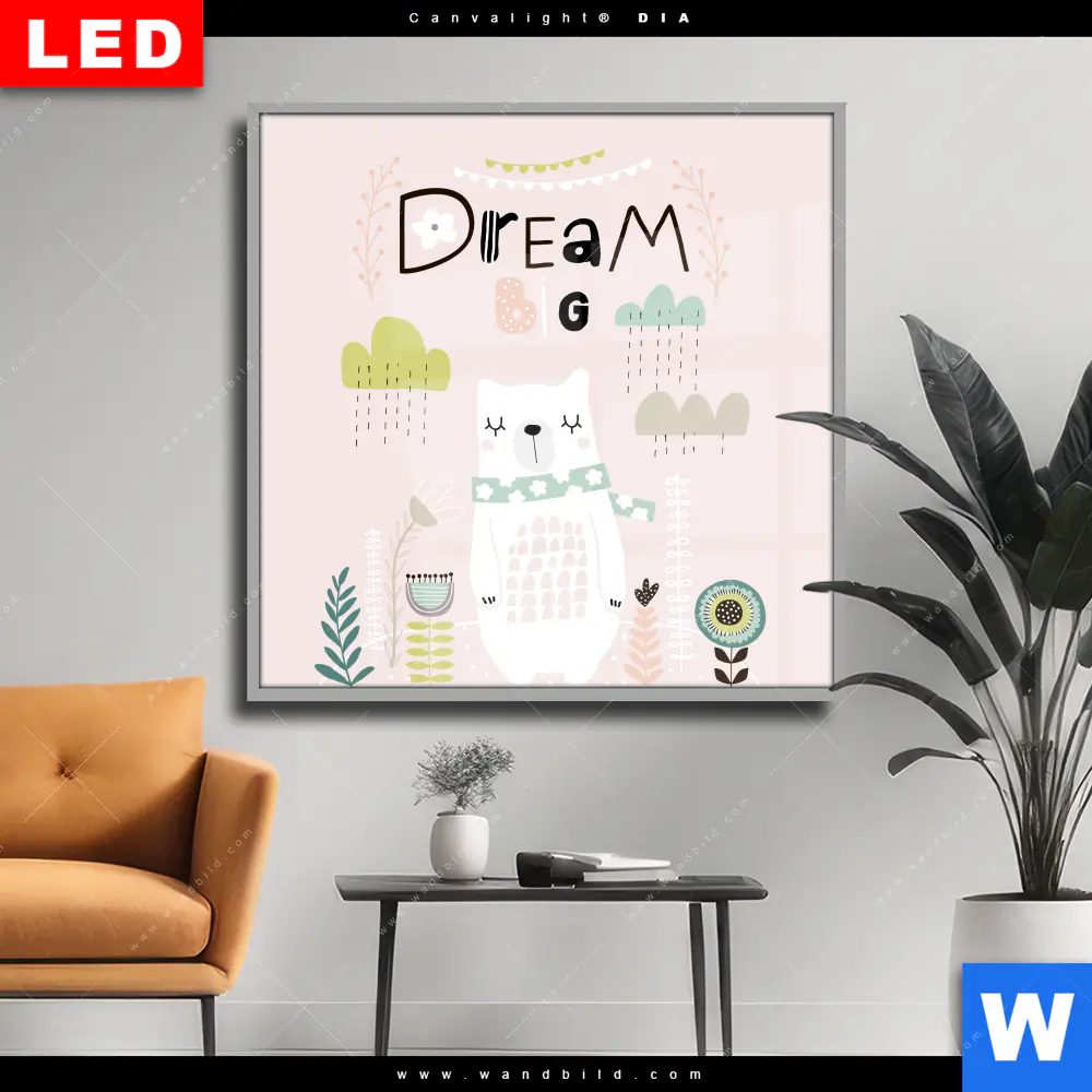 Wechselmotiv Acrylglas Canvalight® DIA | Dream Big Eisbär | Quadrat