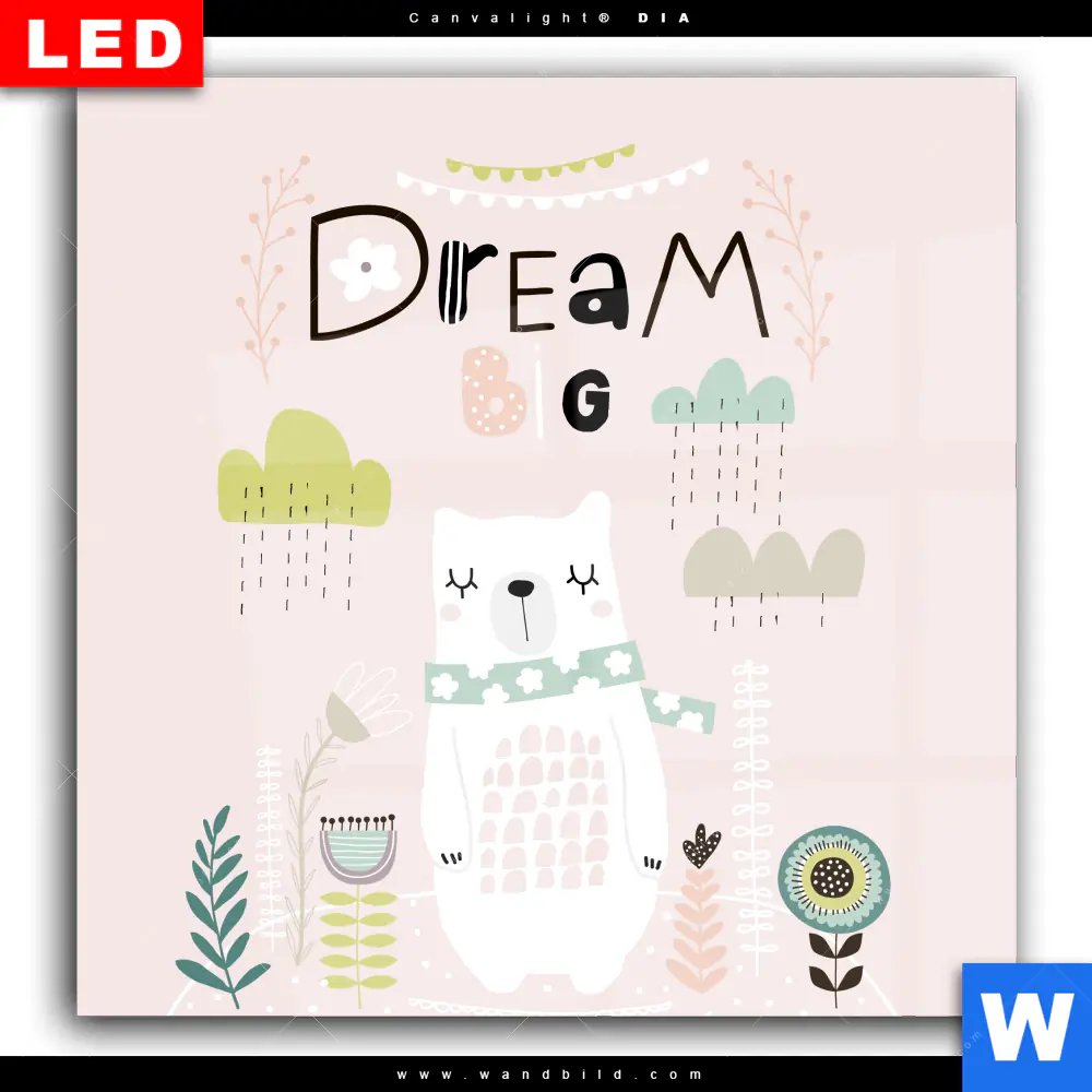 Wechselmotiv Acrylglas Canvalight® DIA | Dream Big Eisbär | Quadrat - Image 2
