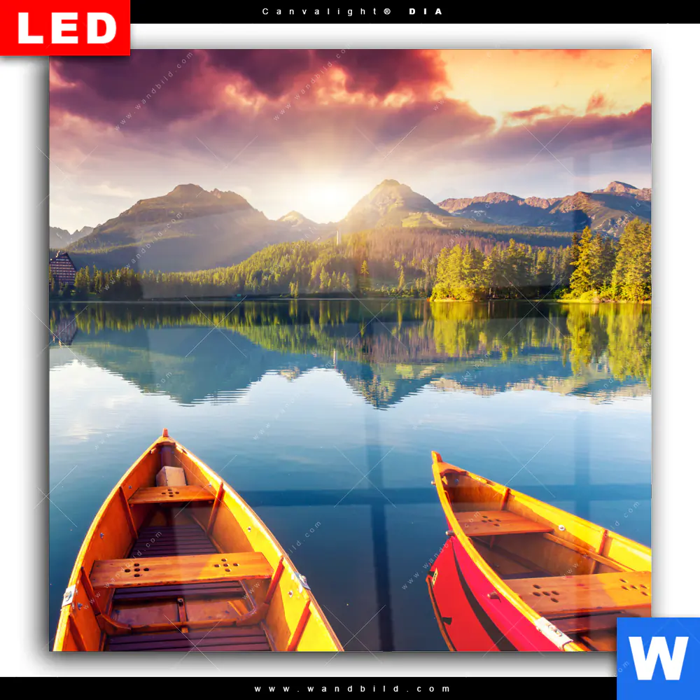 Wechselmotiv Acrylglas Canvalight® DIA | Drei Boote | Quadrat - Image 2