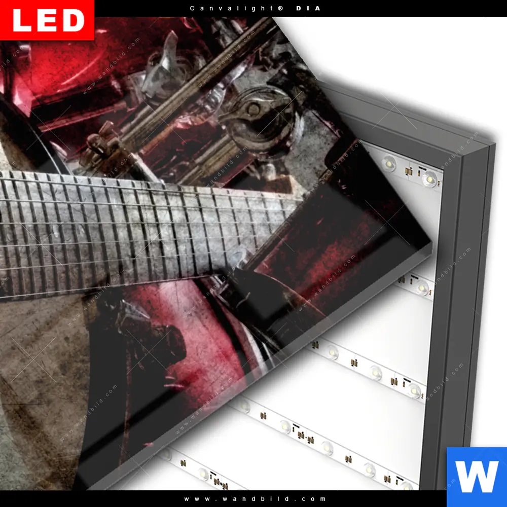 Wechselmotiv Acrylglas Canvalight® DIA | E-Gitarre Retro Look | Hochformat - Image 3