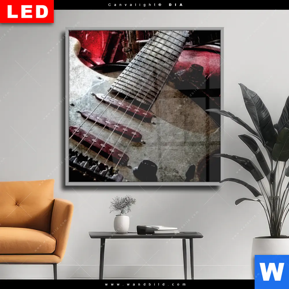 Wechselmotiv Acrylglas Canvalight® DIA | E-Gitarre Retro Look | Quadrat