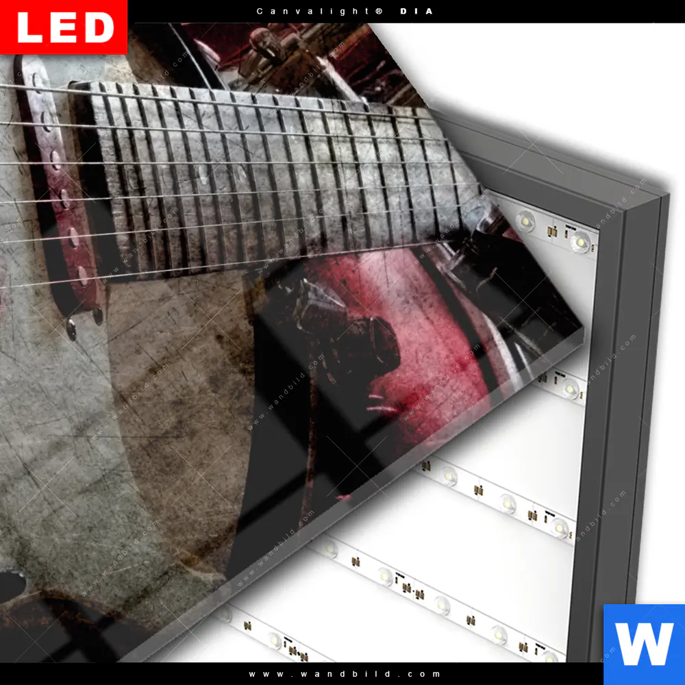 Wechselmotiv Acrylglas Canvalight® DIA | E-Gitarre Retro Look | Quadrat - Image 3