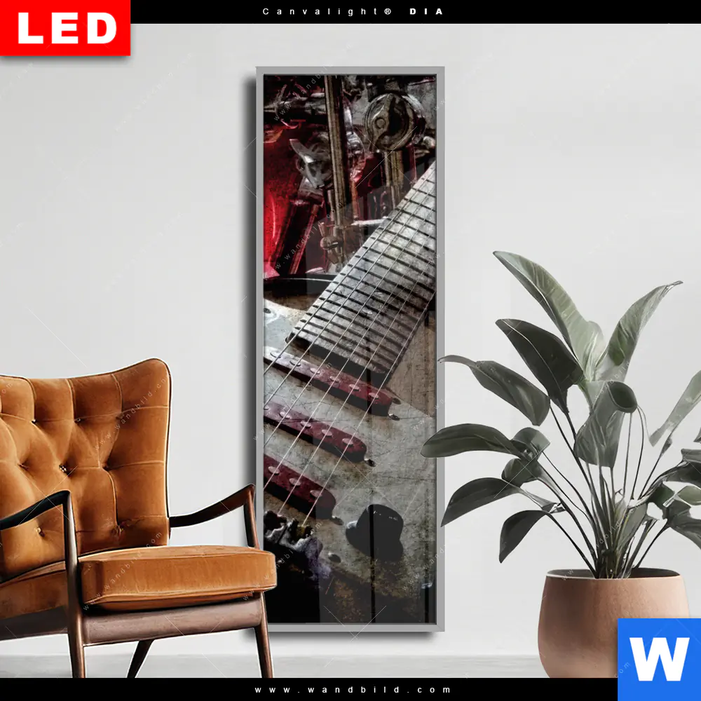 Wechselmotiv Acrylglas Canvalight® DIA | E-Gitarre Retro Look | Schmal