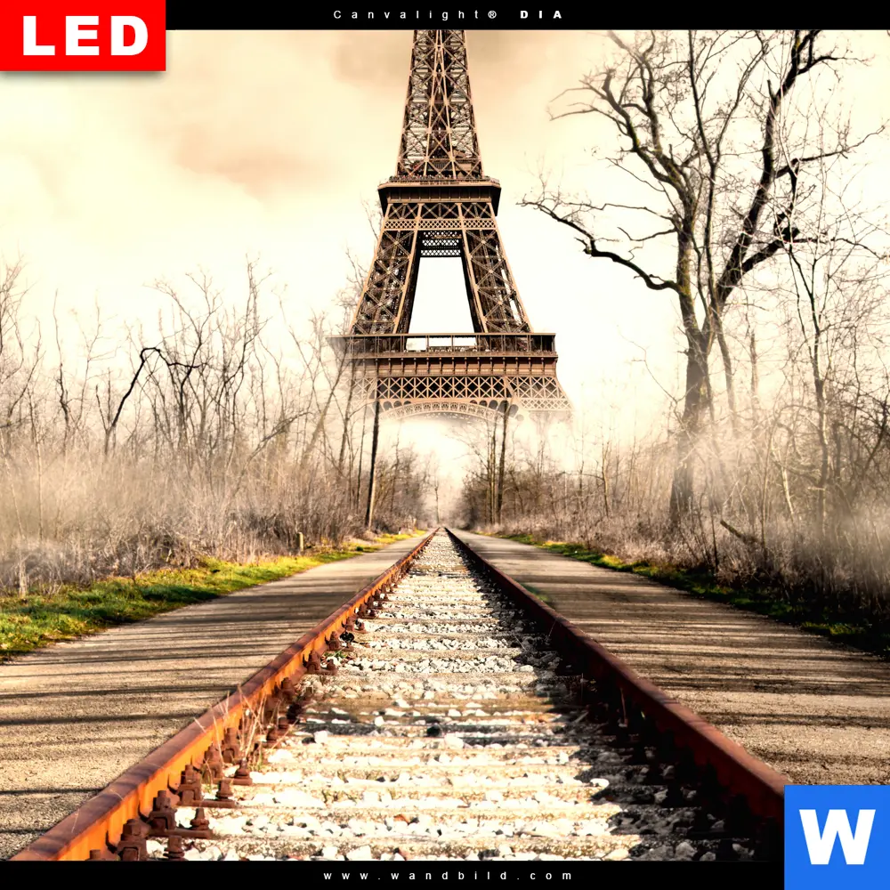 Wechselmotiv Acrylglas Canvalight® DIA | Eifelturm am Abstellgleis | Hochformat - Image 4