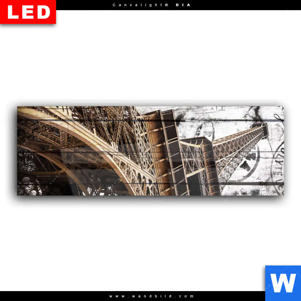 Wechselmotiv Acrylglas Canvalight® DIA | Eifelturm Shabby Stil | Panorama - Image 2