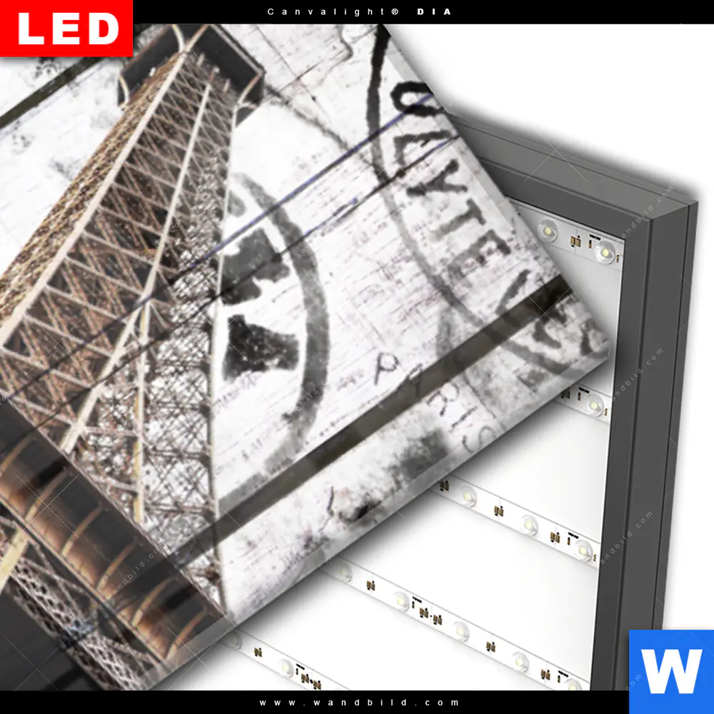 Wechselmotiv Acrylglas Canvalight® DIA | Eifelturm Shabby Stil | Panorama - Image 3