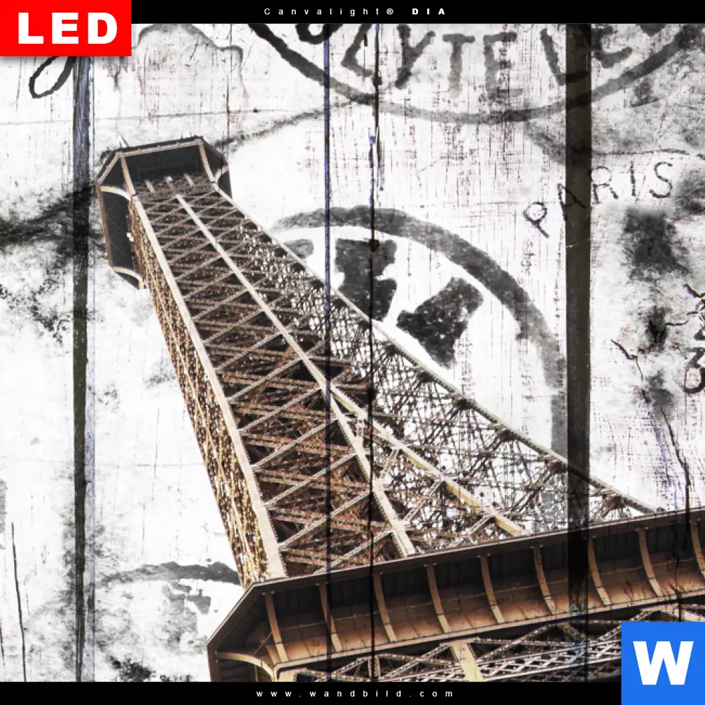 Wechselmotiv Acrylglas Canvalight® DIA | Eifelturm Shabby Stil | Panorama - Image 4