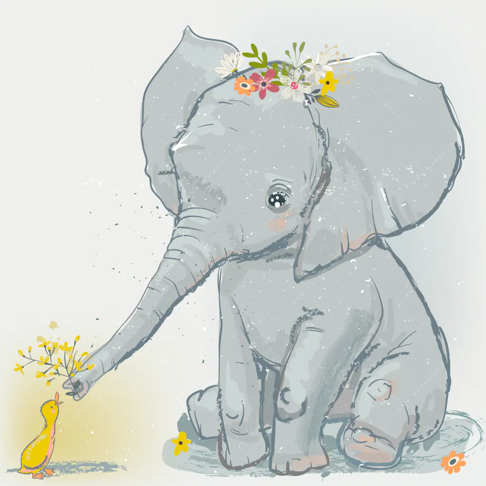 Wechselmotiv Acrylglas Canvalight® DIA | Elefant & Entlein | Quadrat - Image 5