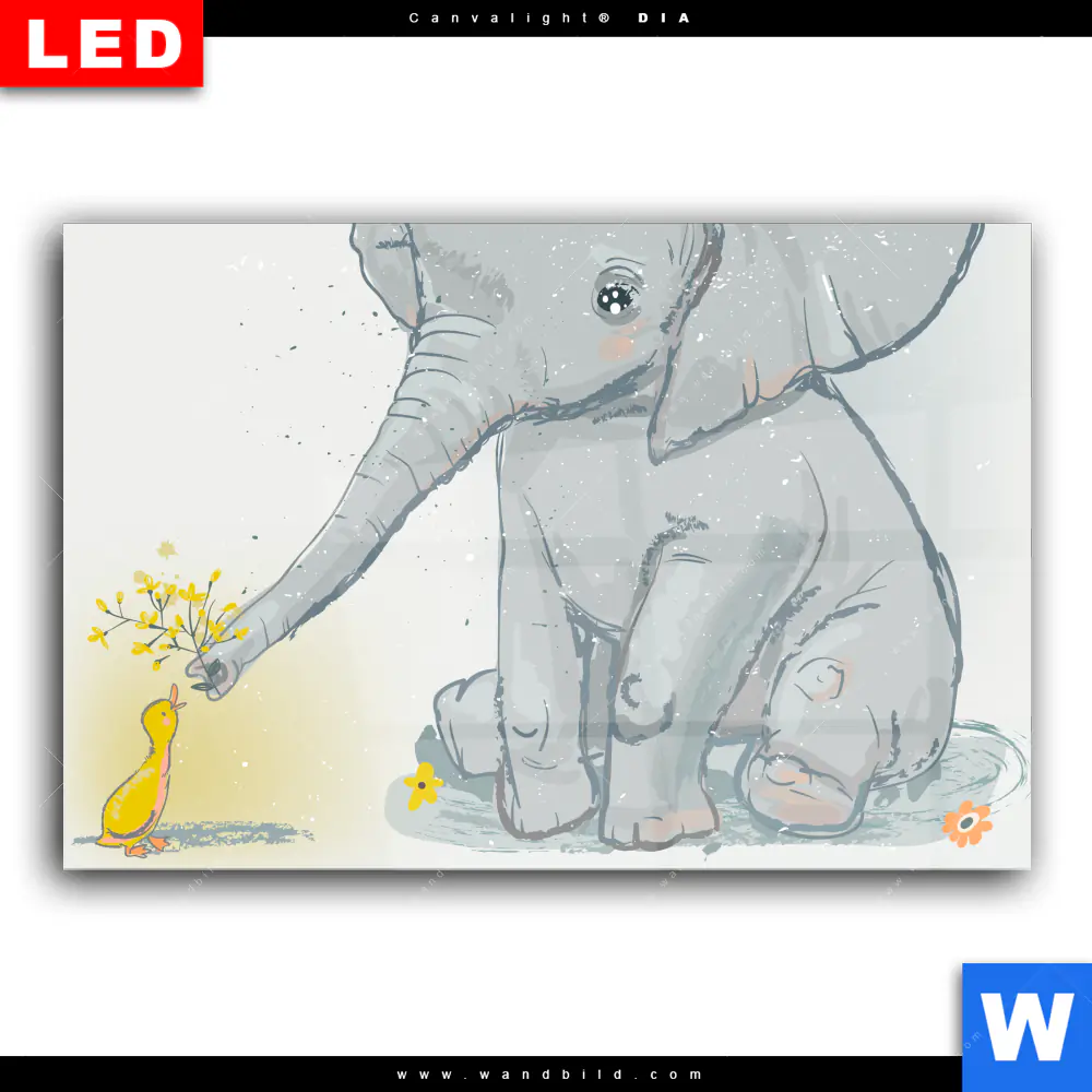 Wechselmotiv Acrylglas Canvalight® DIA | Elefant & Entlein | Querformat - Image 2