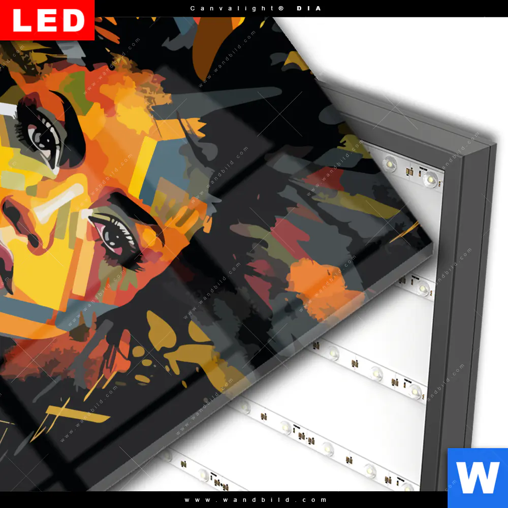 Wechselmotiv Acrylglas Canvalight® DIA | Erzörnte Frau | Quadrat - Image 3
